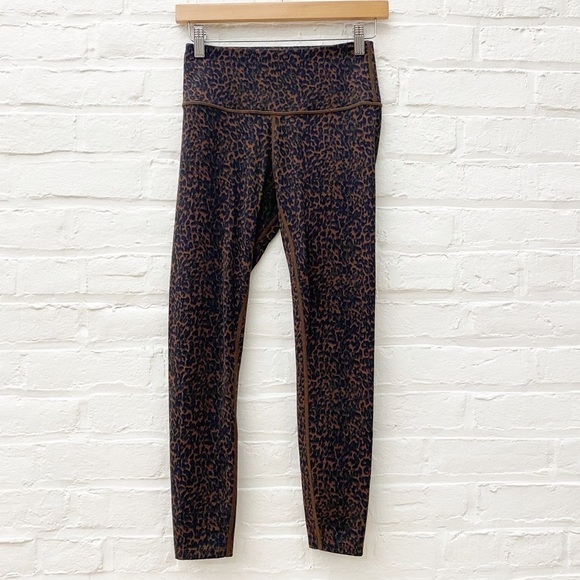 Varley || Let’s Move High Rise Leggings Bronze Distorted Cheetah Brown Small - Picture 1 of 10